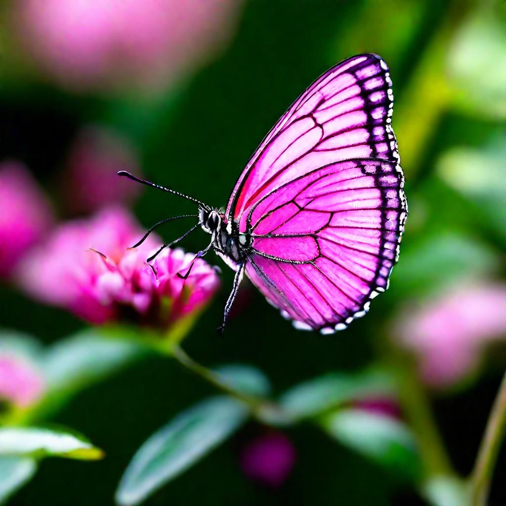 Macro Photograph of a Beautiful Pink Butterfly