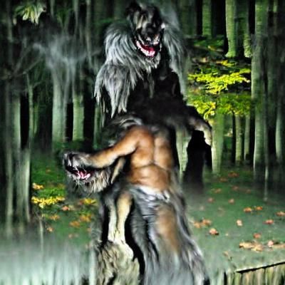 Dogman Werewolf in Haunted Woods