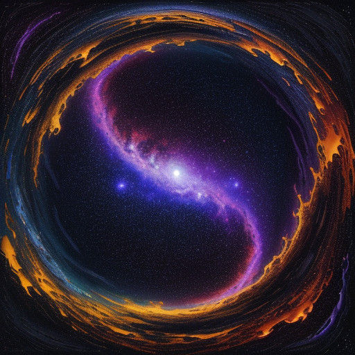 Cosmic Dawn: Vibrant Oil Painting of the Night Sky