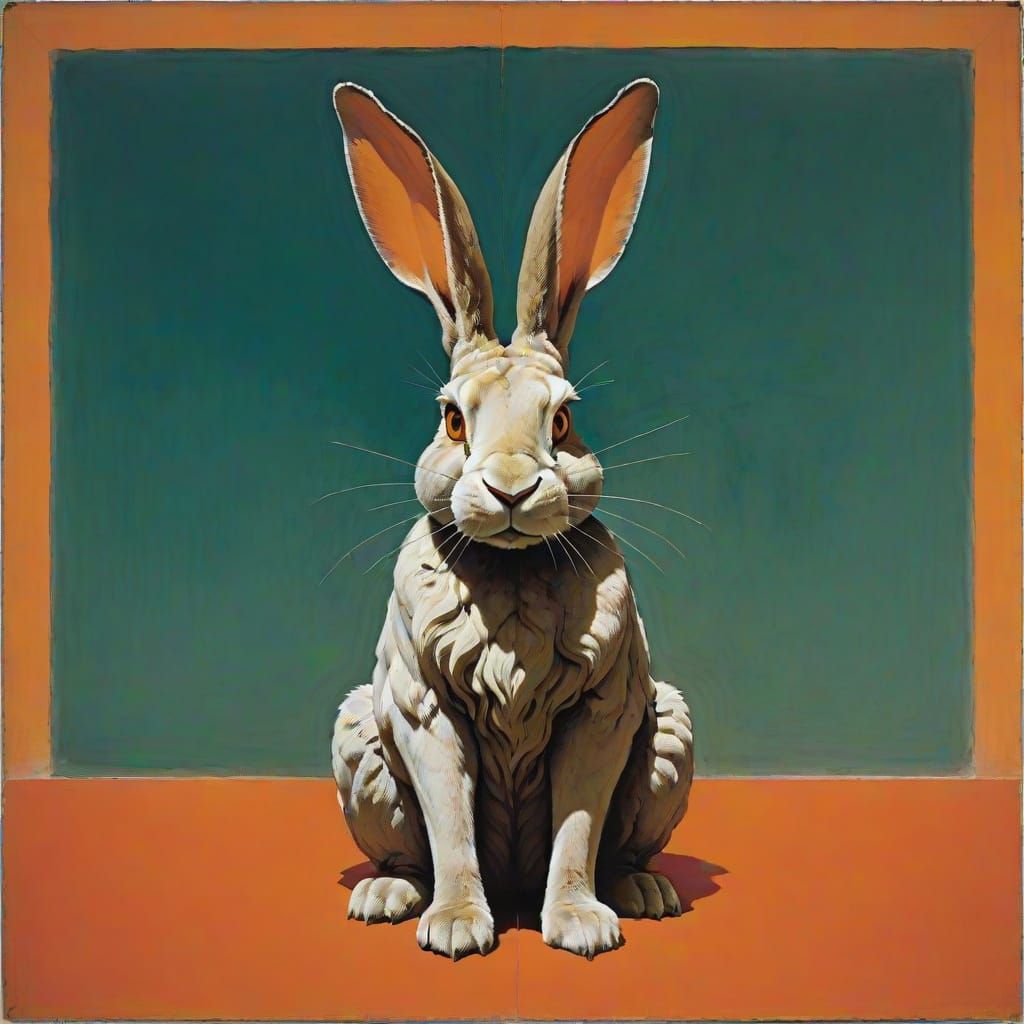 Giant Rabbit Devours World in Artistic Masterpiece