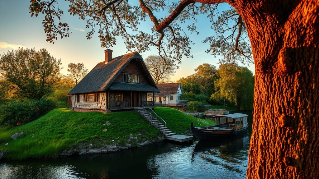 Cottage with a Houseboat
