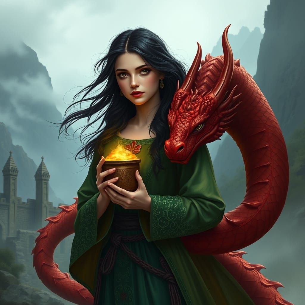 Dragon Guardian Protecting Grail Maiden