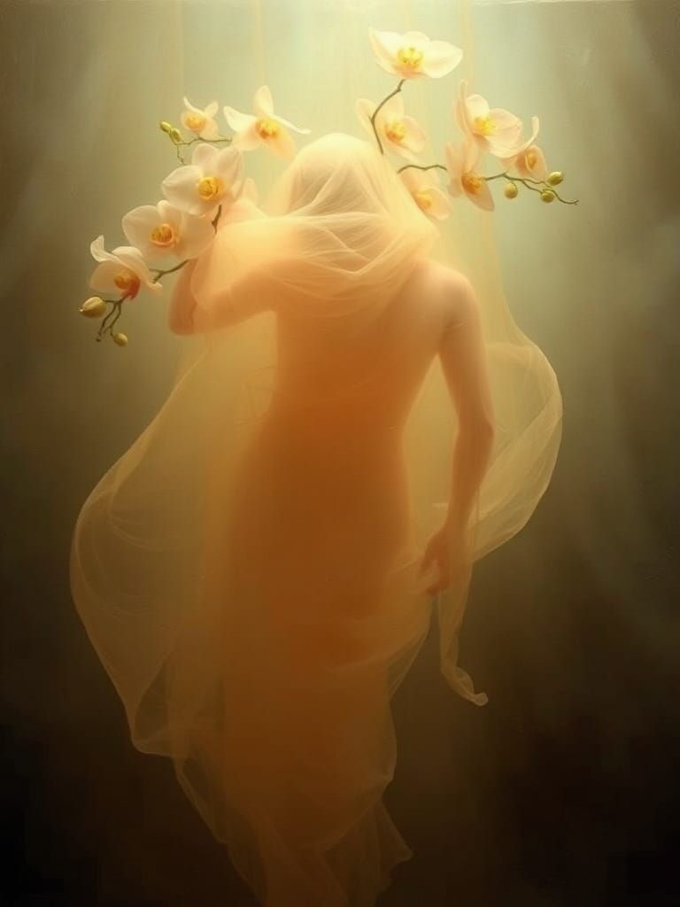 Ethereal Orchid in Cocoa Tones, Nerdrum Style