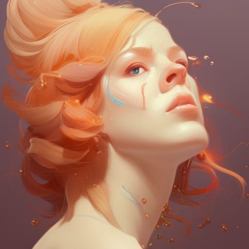 Peaches and Cream Portrait in Hyperdetailed Style