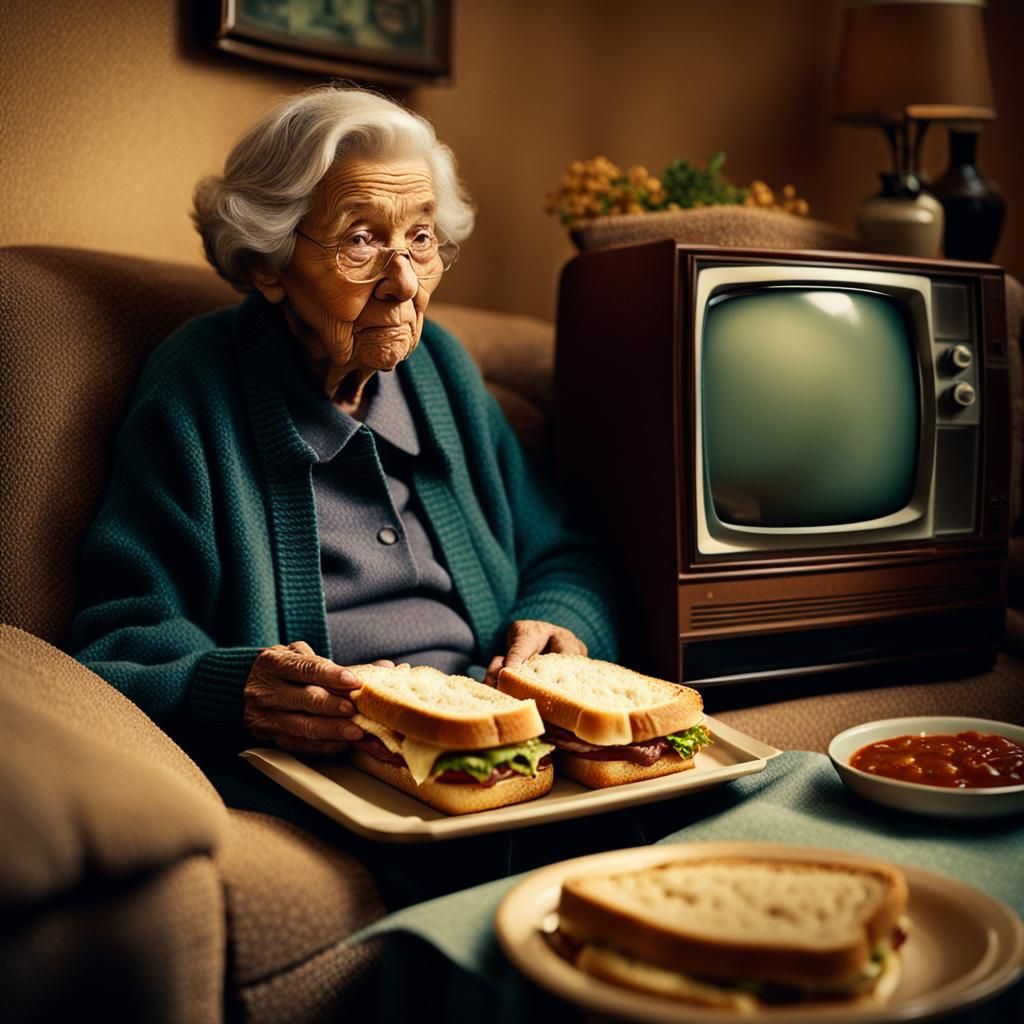 Grandma's Subway: A Cinematic Film Still