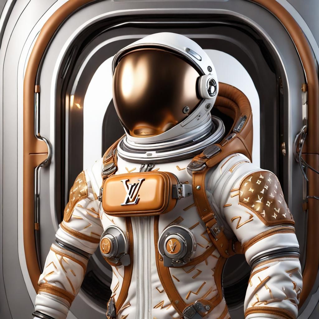 Luxurious Louis Vuitton Spacesuit in Hyperrealistic Detail