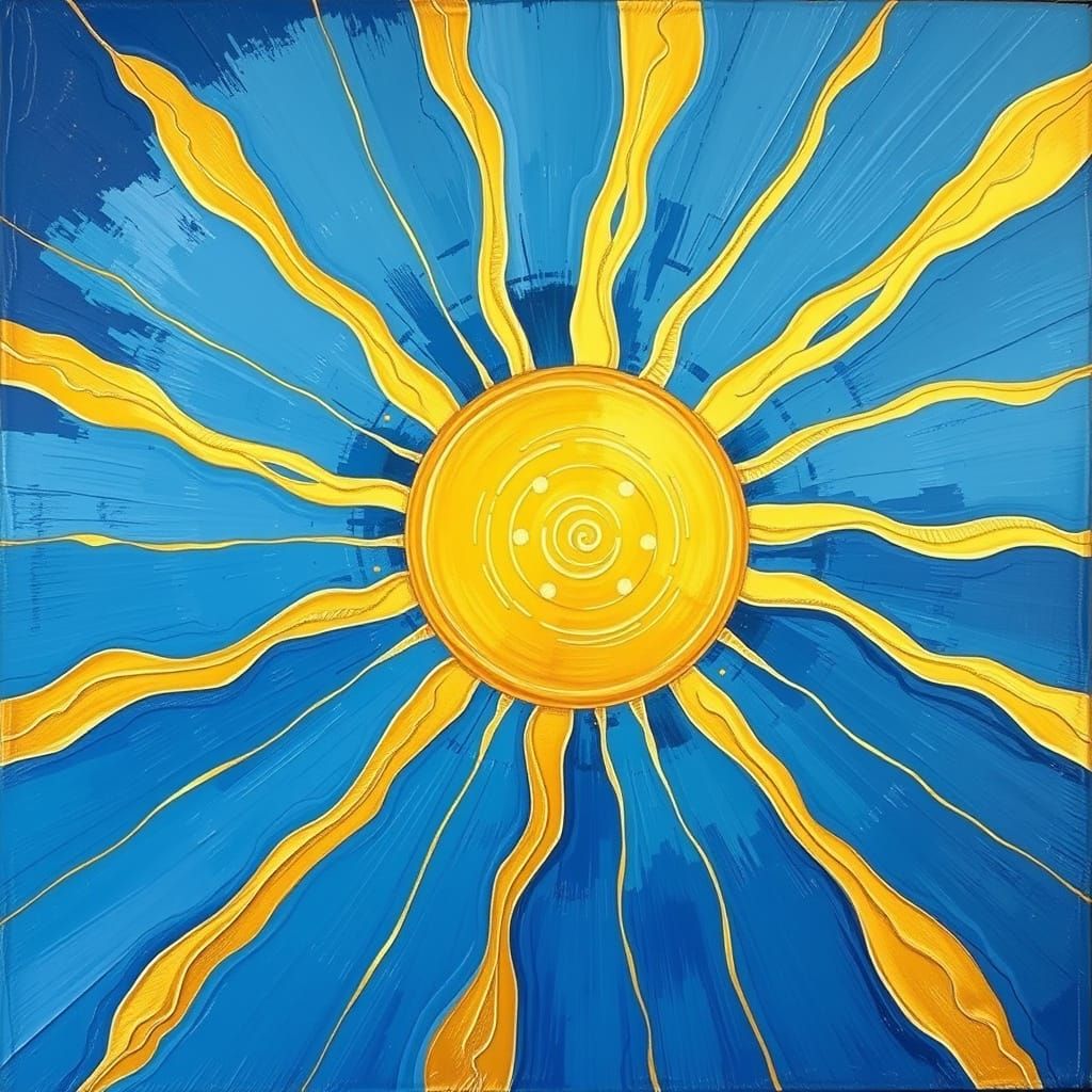 Golden Sunshine Radiates in Vibrant Blue Skies