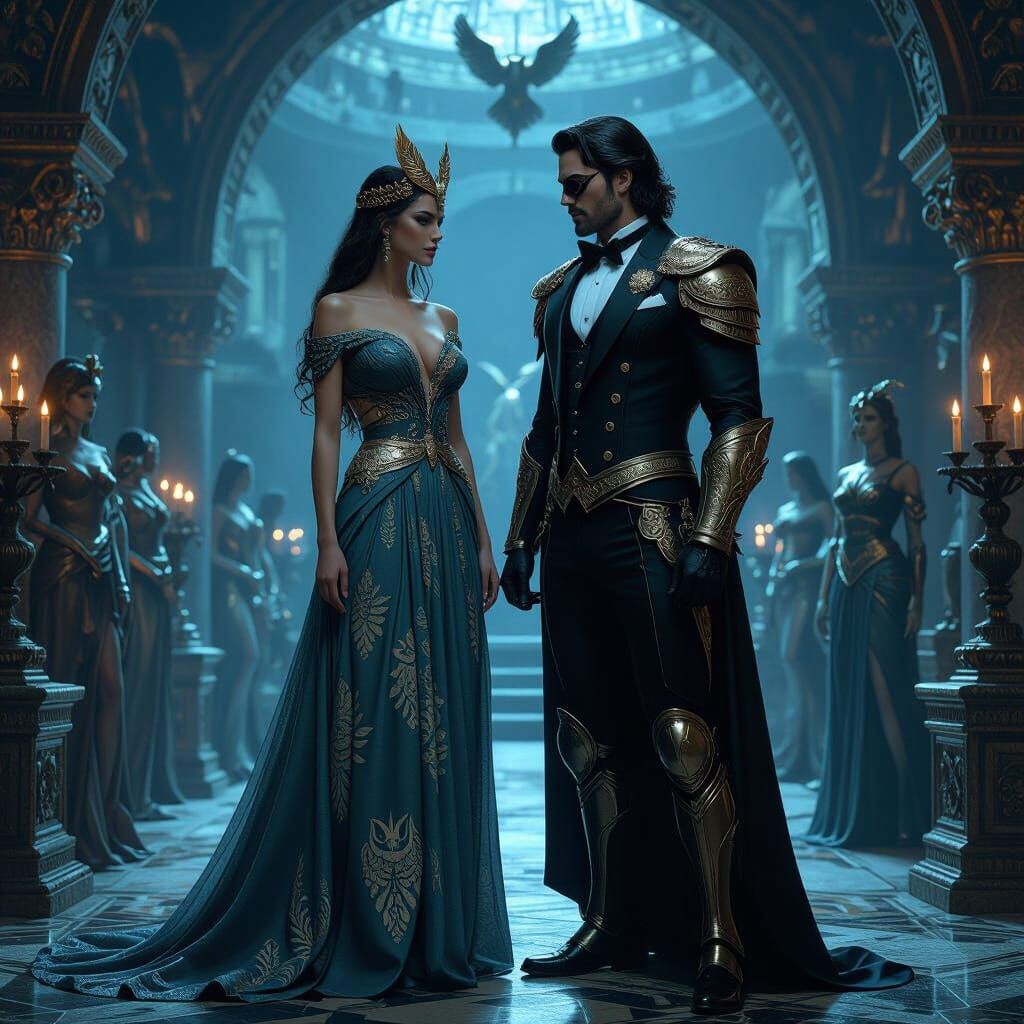 Greek Gods' Masquerade Ball as Matte Painting