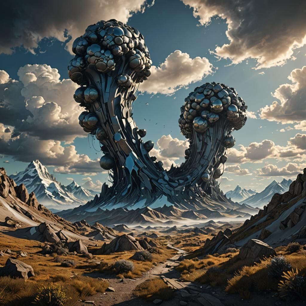 Surreal Sky Unveiling Hyperrealistic Floating Landscape