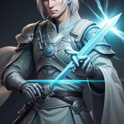 Medical Doctor with Sword: Anime-Inspired Digital Art