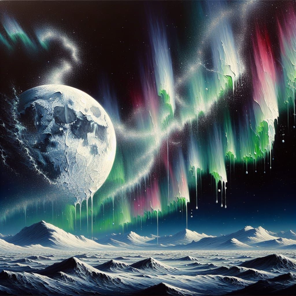 Arresting Aurora Borealis Painting with Ethereal Glow