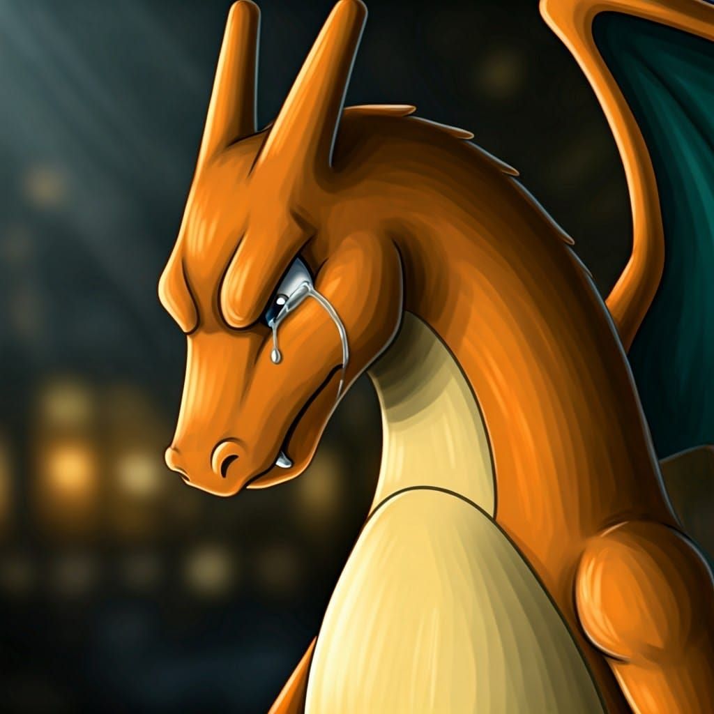 Charizard Cries: A Portrait of Sorrow