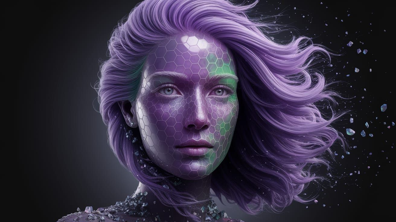 Agate Face with Flowing Hair and Ashes