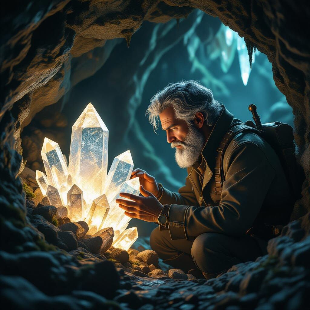 Geologist Discovers Glowing Crystals in Steampunk Cavern
