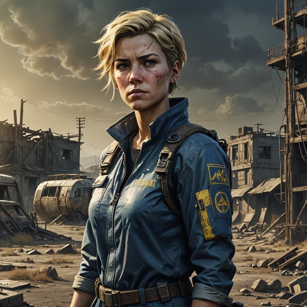 Female Vault Dweller Portrait in Gritty Realism