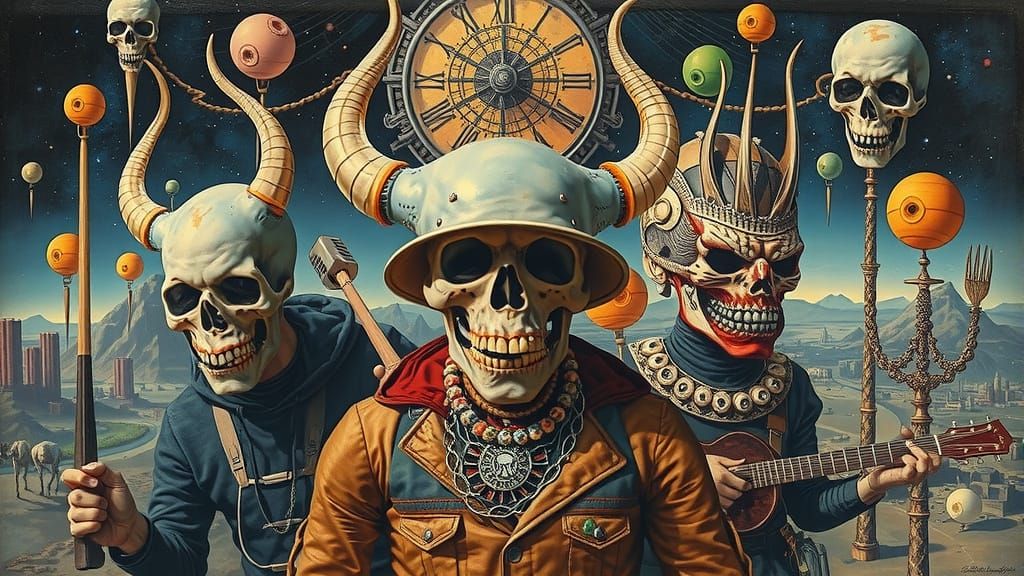 Surreal Apocalyptic Prophets in Vibrant, Maximalist Style