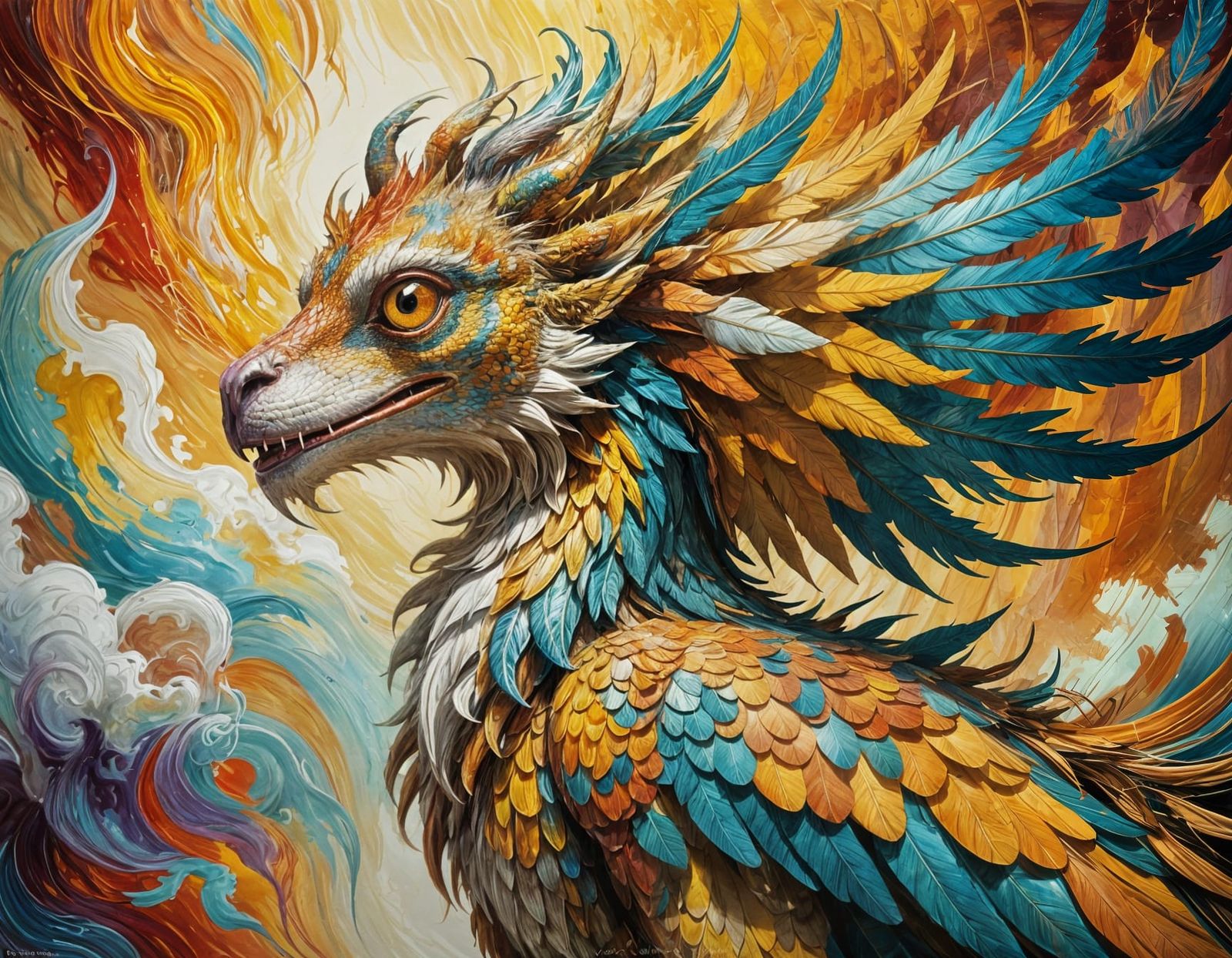 Surreal Griffin in Kaleidoscope of Colors
