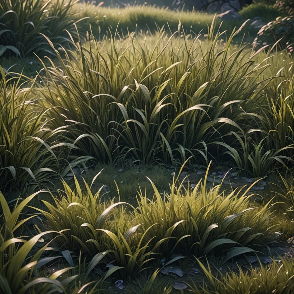 Lush Grass in Detailed Matte Painting Style