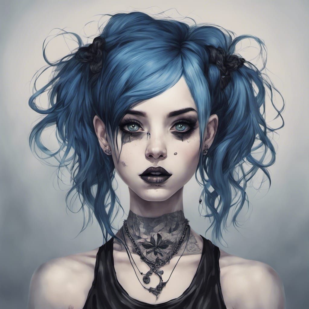 Enchanting Goth Punk Girl Portrait