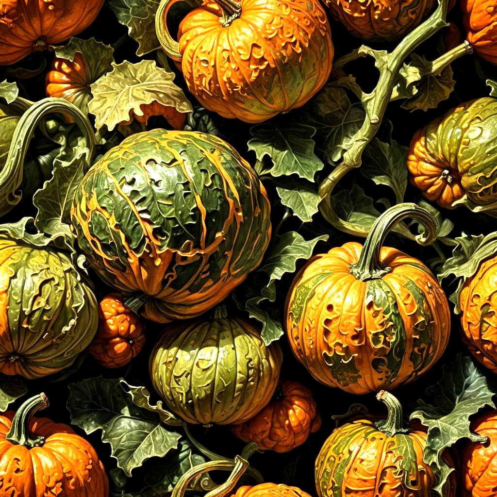 Vibrant Gourd Detail in Fantasy Concept Art Style