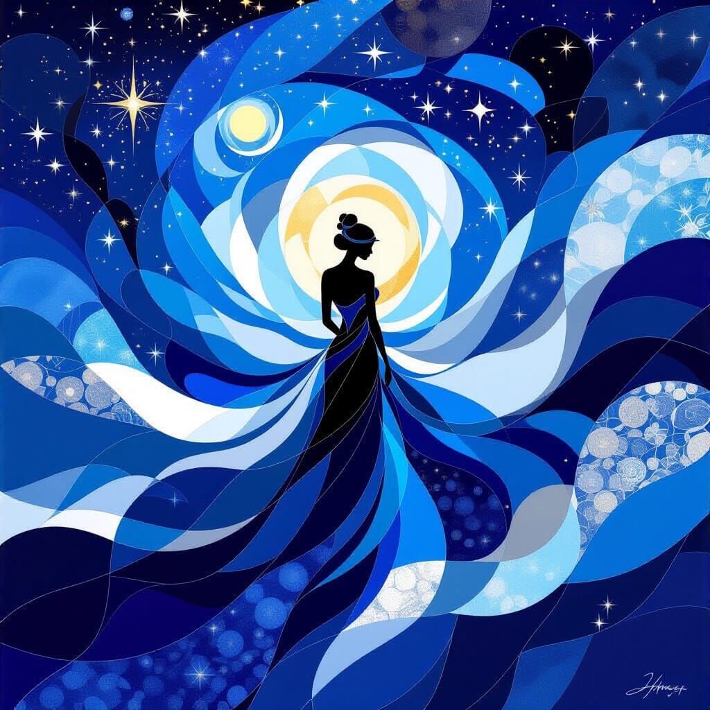 Abstract Beauty: Celestial Ribbons in Cosmic Harmony