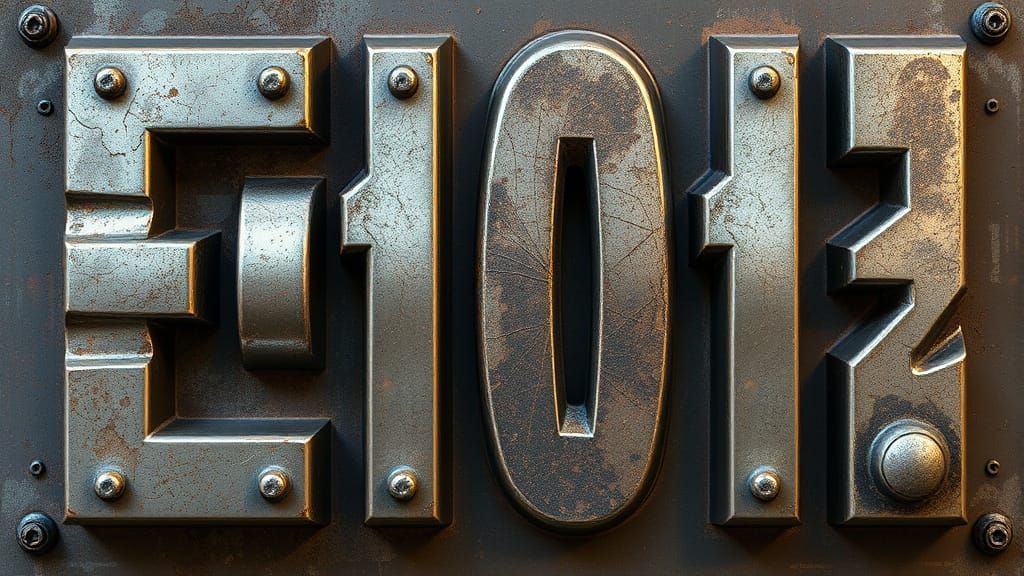 E1012 in Slam Metal Font with Distressed Textures