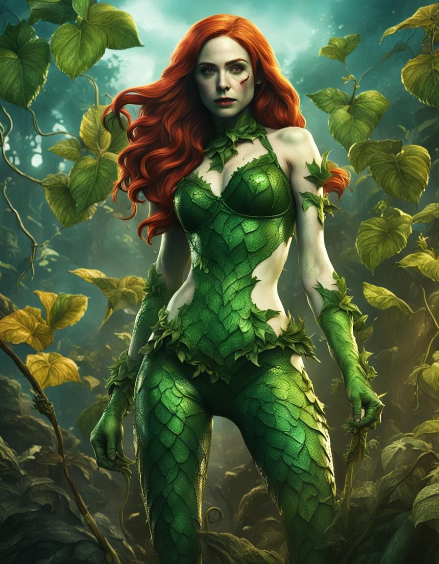Karen Gillan as Poison Ivy: Detailed Fantasy Art