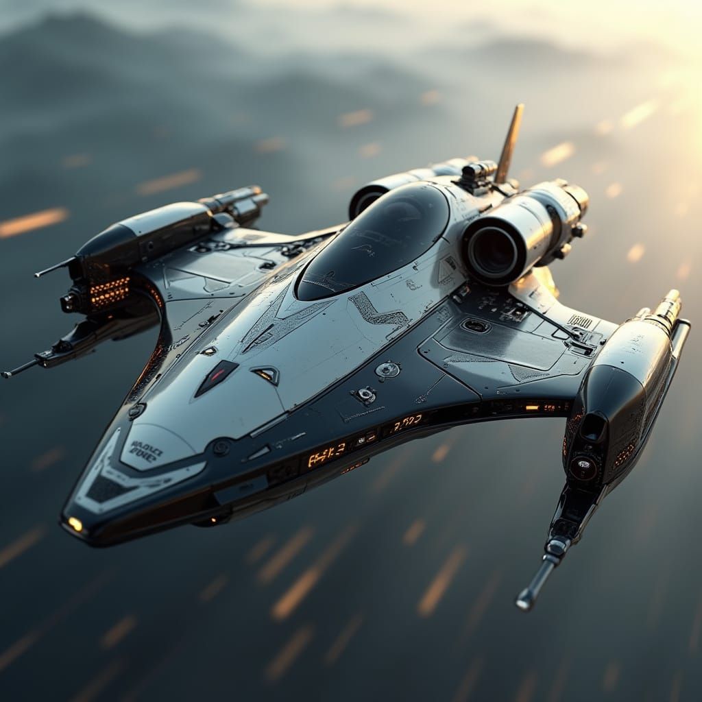 Futuristic Cyber-Flyer Hover-Speeder in 8K Resolution