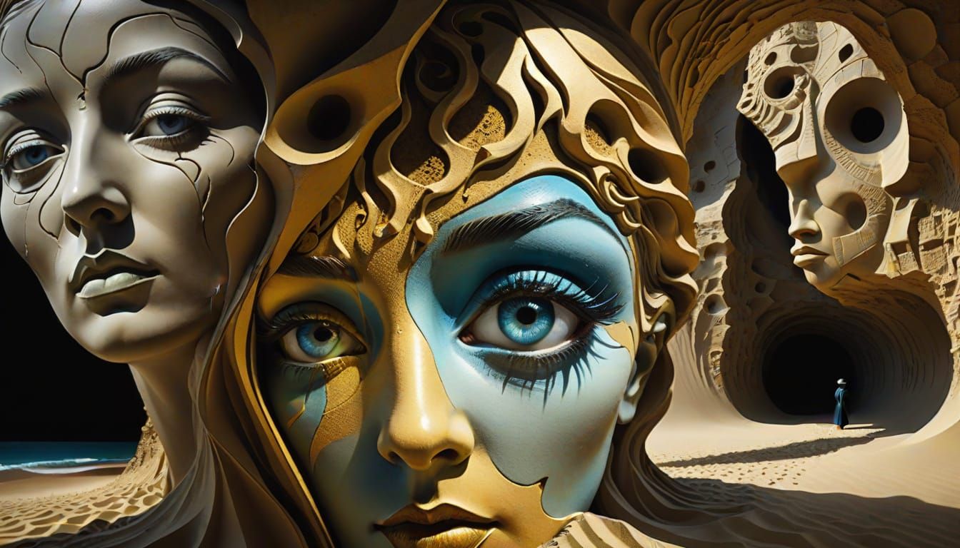 Surreal Merge of Lenore and Sypha in Kaleidoscope of Map Pro...