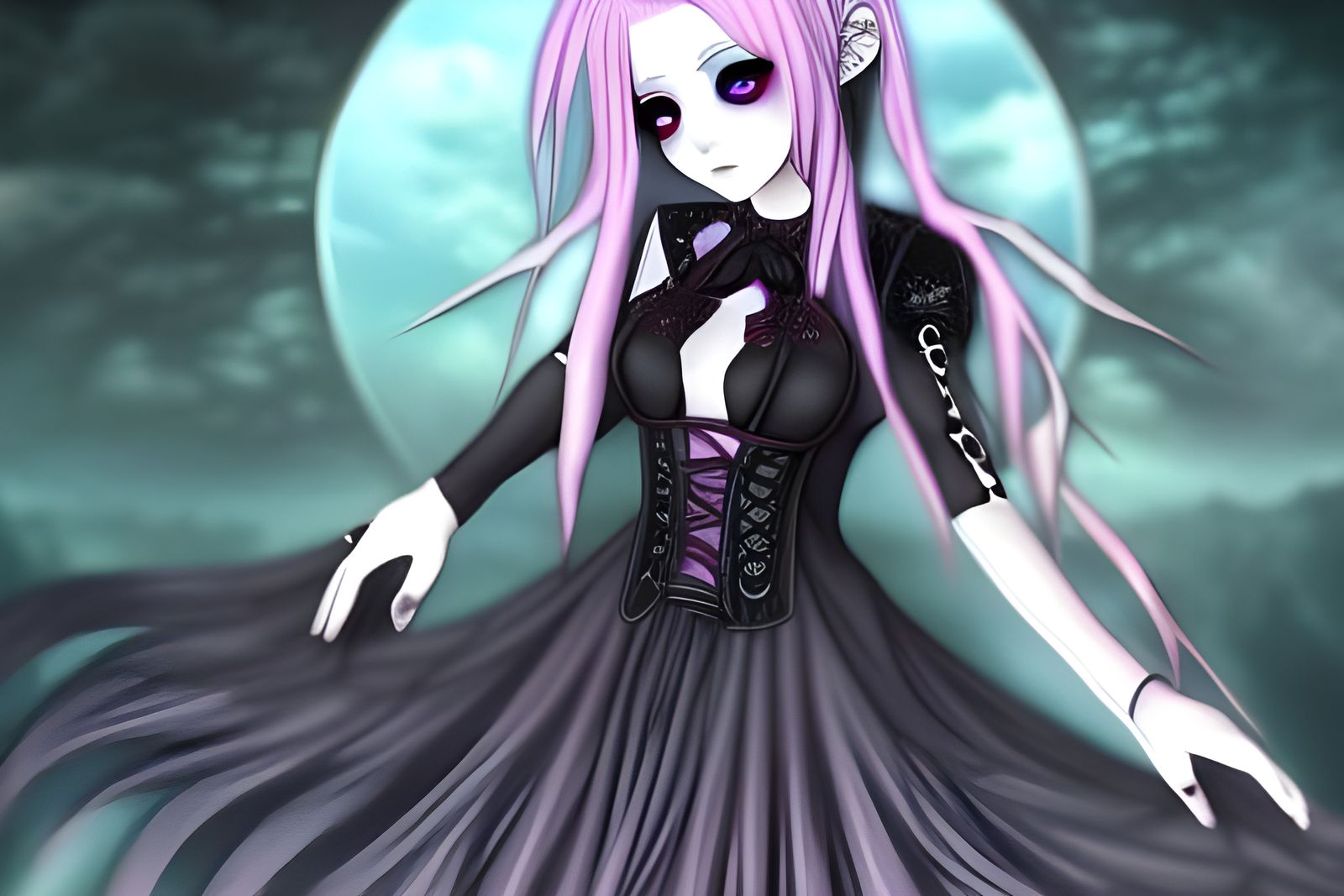 Beautiful Manga Anime Gothic Vampyress