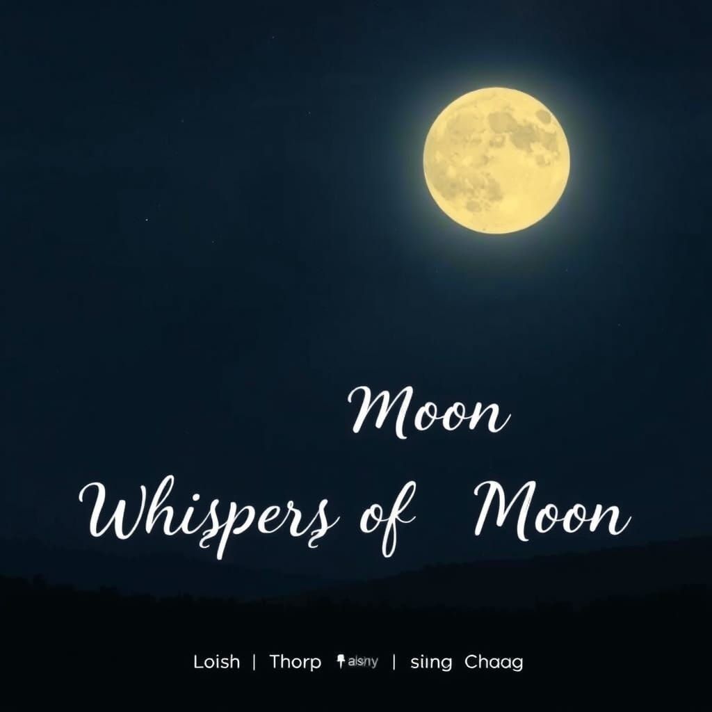 Moonlit Night: Ethereal Landscape with Title