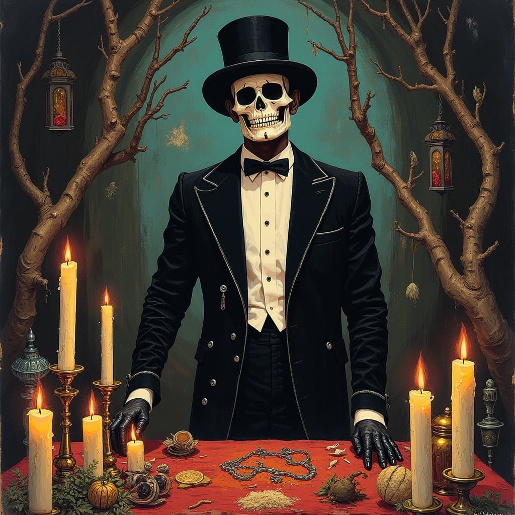 Baron Samedi in Voodoo Ritual Chamber
