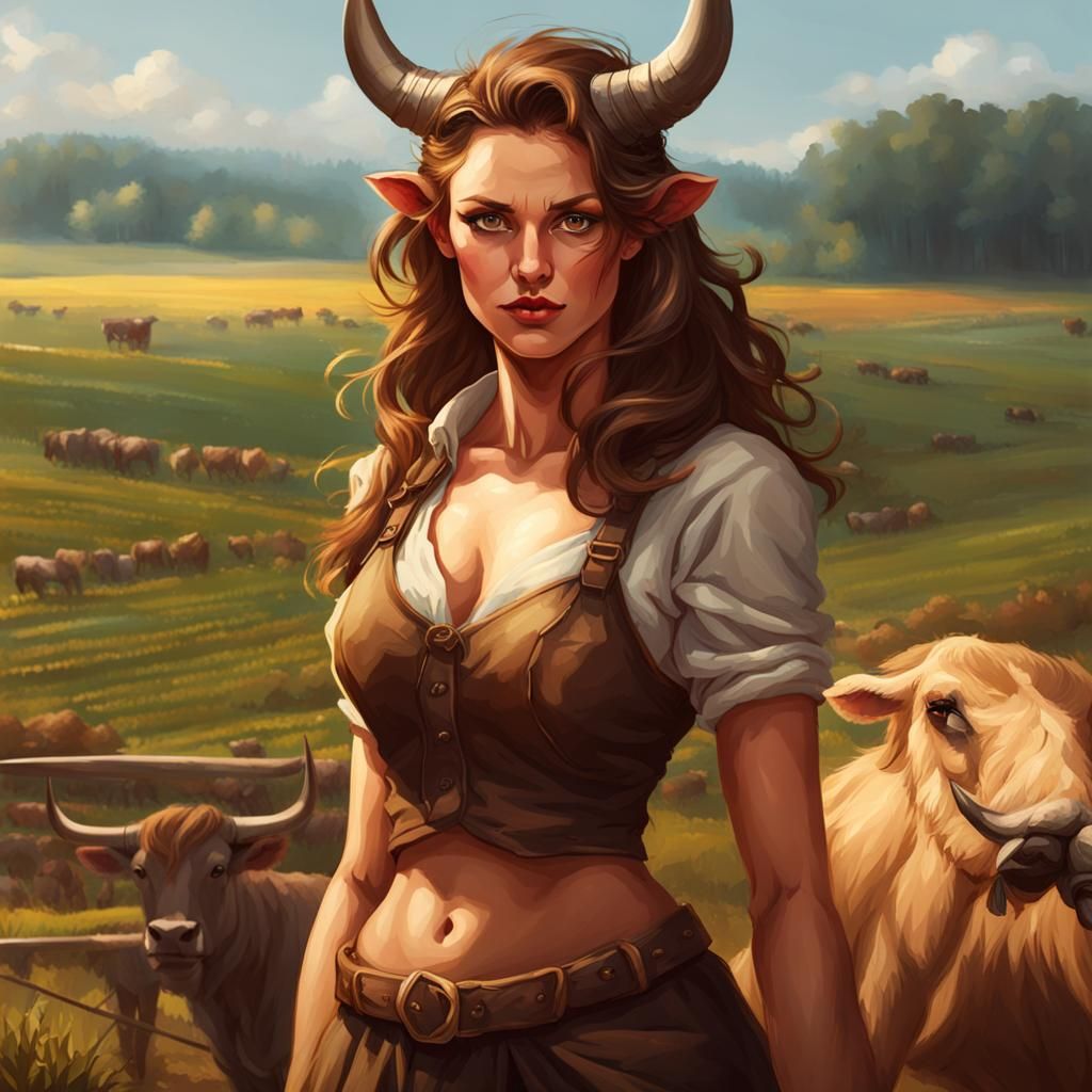 Minotaur Woman: A Beautiful Farmer
