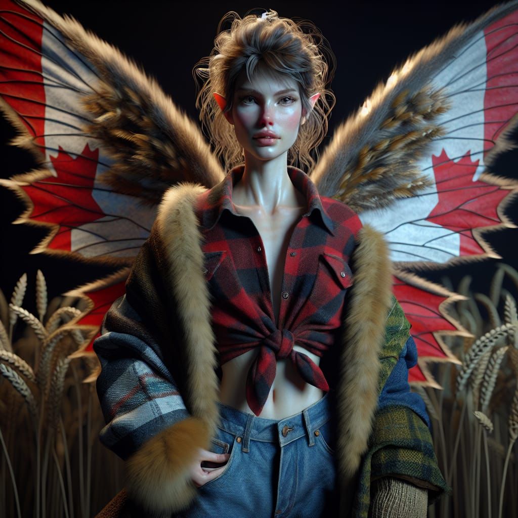 Canadian Fairy Queen in Dark Hyperrealism