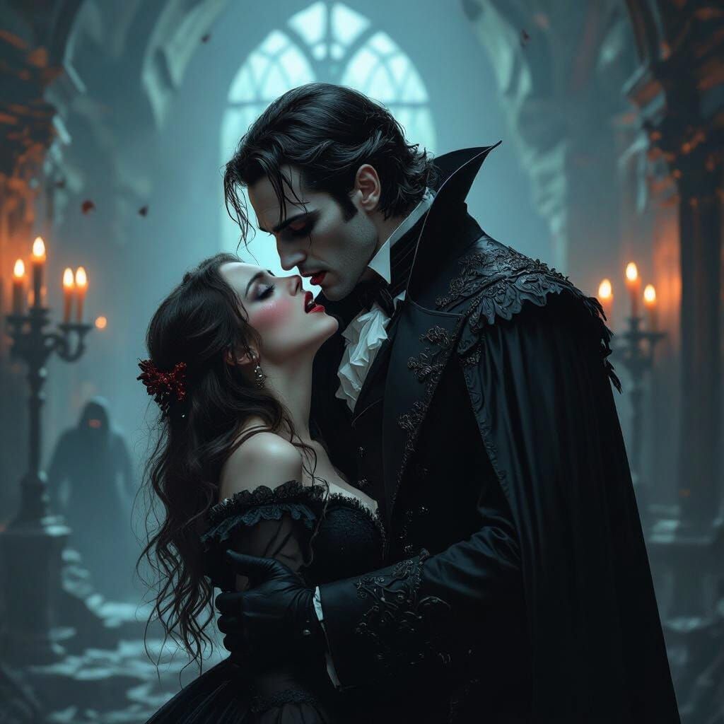 Vampire's Bite: Dark Romanticism in a Dim Mansion