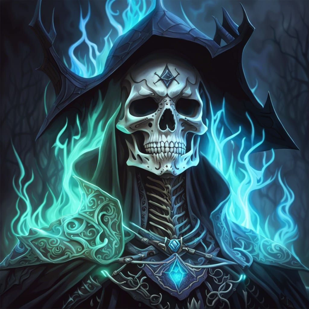 Hyperdetailed Skeleton Demon in Dark Fantasy Style