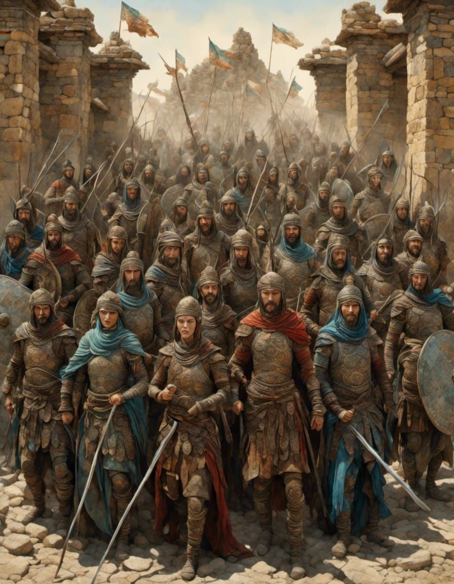 <lora:NC Hyperreal:1.0> <lora:Aquarius:1.0> Scythian women warriors outside the gates to Troy. Photorealistic Hyperdetai...