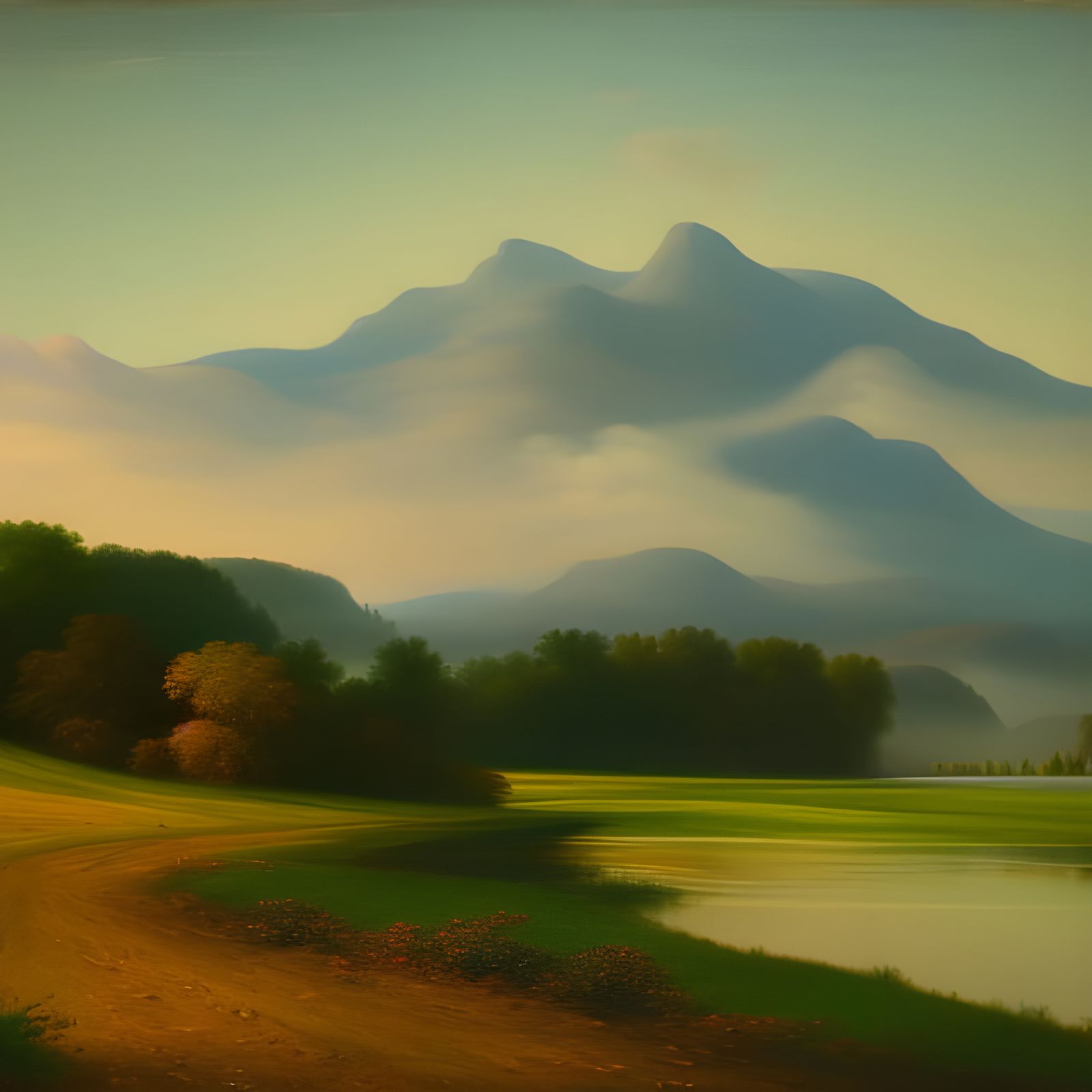 Willamette Valley Landscape in Hudson River Style