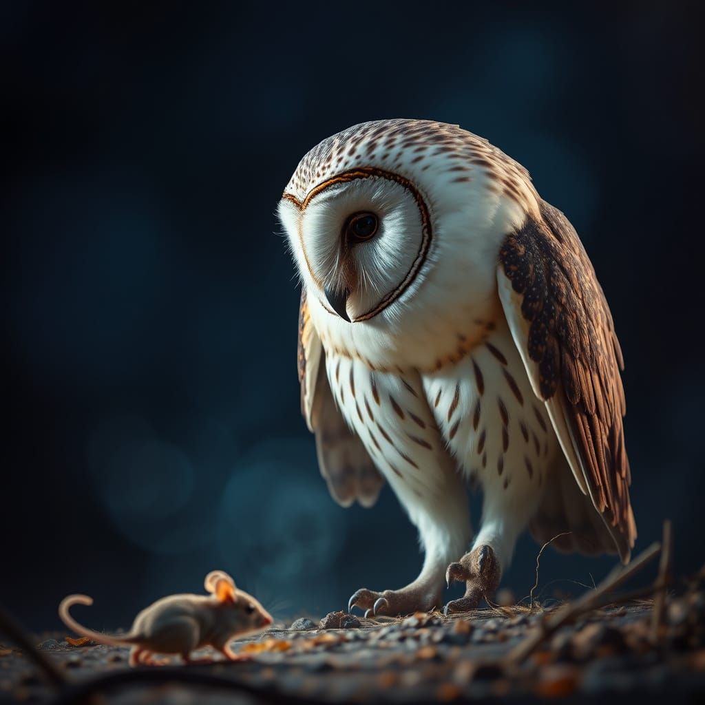 Mystical Barn Owl in Mid-Hunt