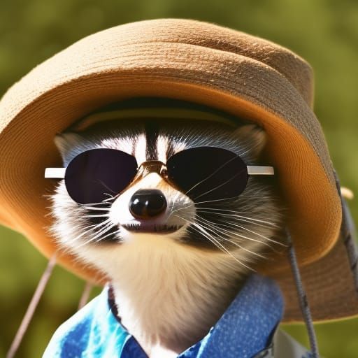 Raccoon Podcaster on a Sunny Beach in 4K