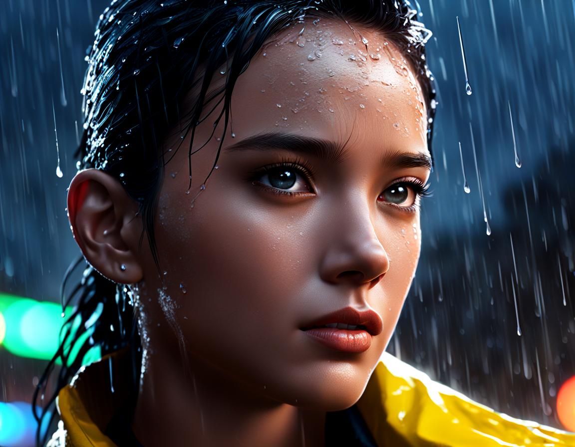 Hyperrealistic Torrential Storm in Splash Art Style