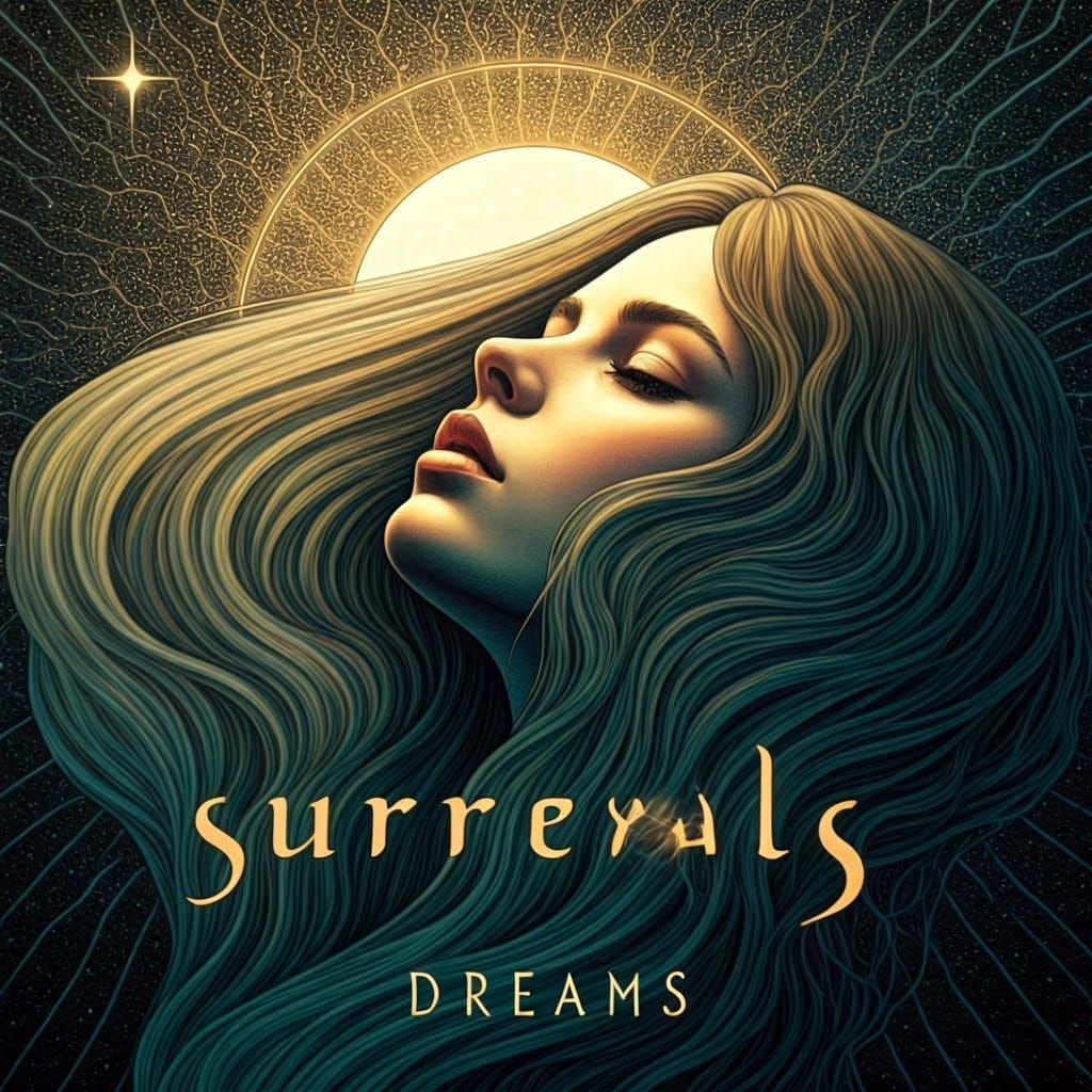 Surreal Album Art of a Dreaming Woman