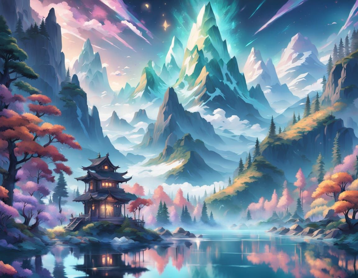 Mountain Range Reflected in Serene Lake Waters