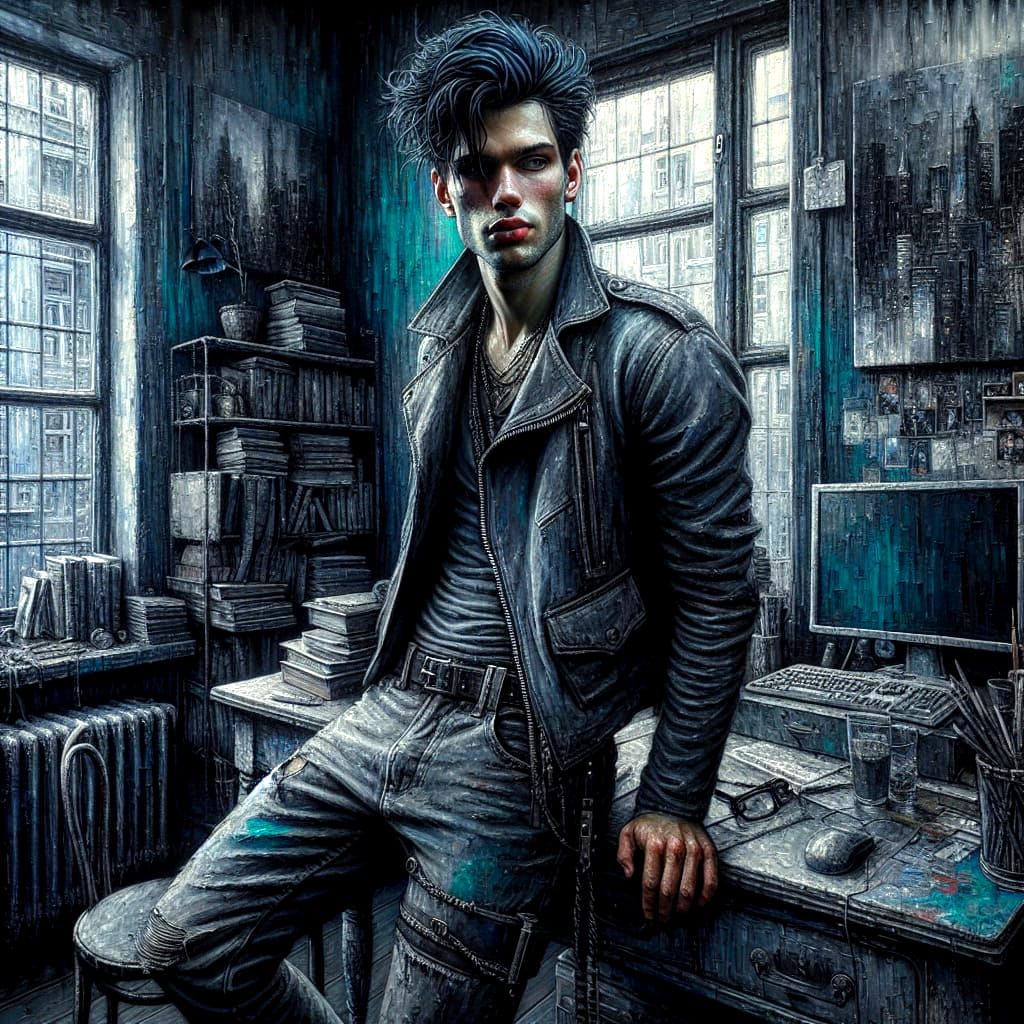 Mysterious Urban Punk with Moody Atmosphere