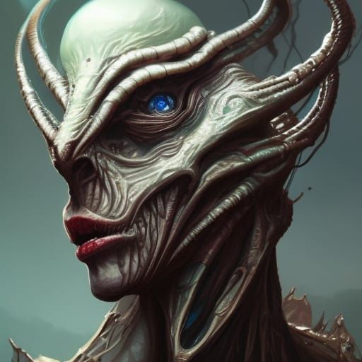 Eldritch Alien Virus Portrait in Hyperdetailed Style