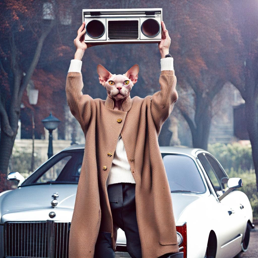 Striking Portrait of a Sphynx Cat Head