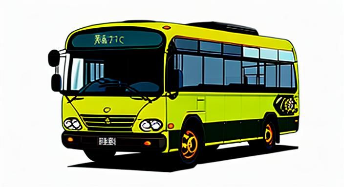 Chibi Warrior Girl Driving Bus in Anime Style