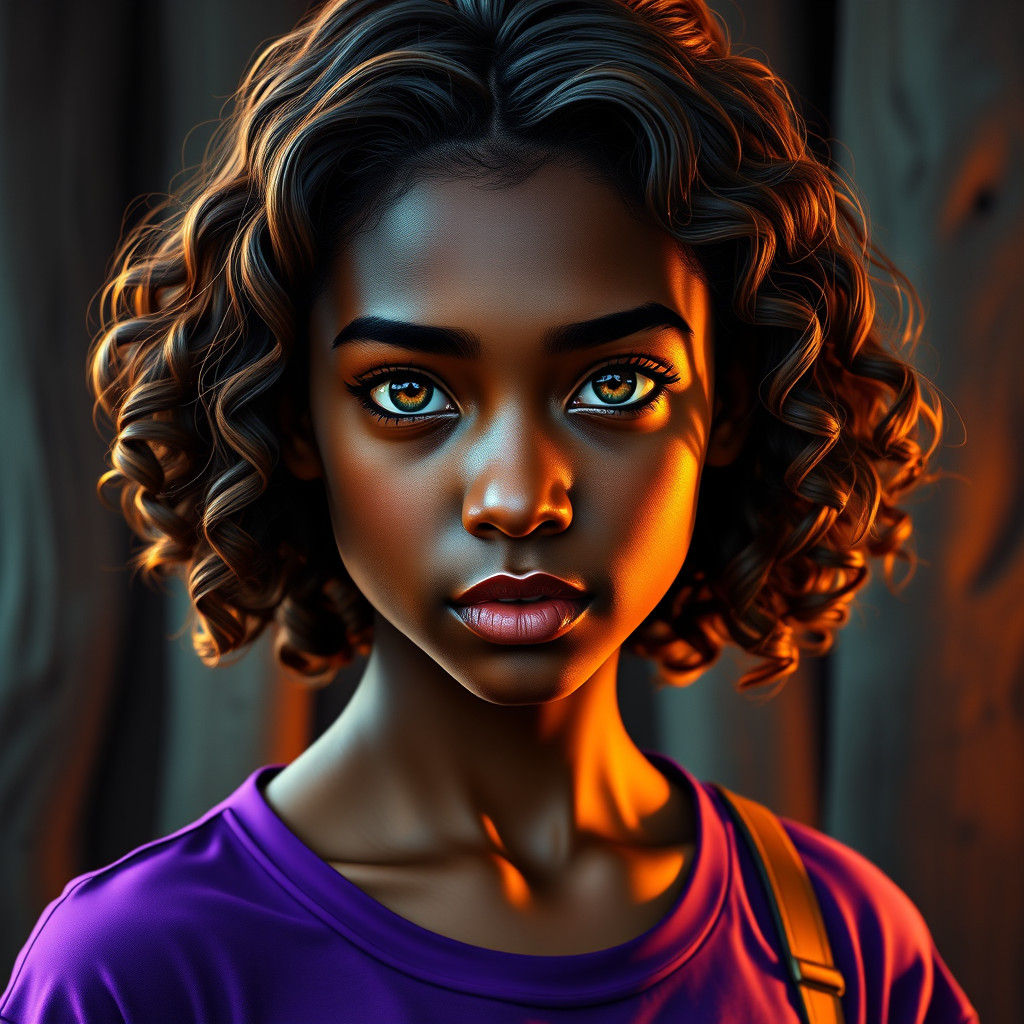 Creole Teenager in Detailed Matte Painting Style