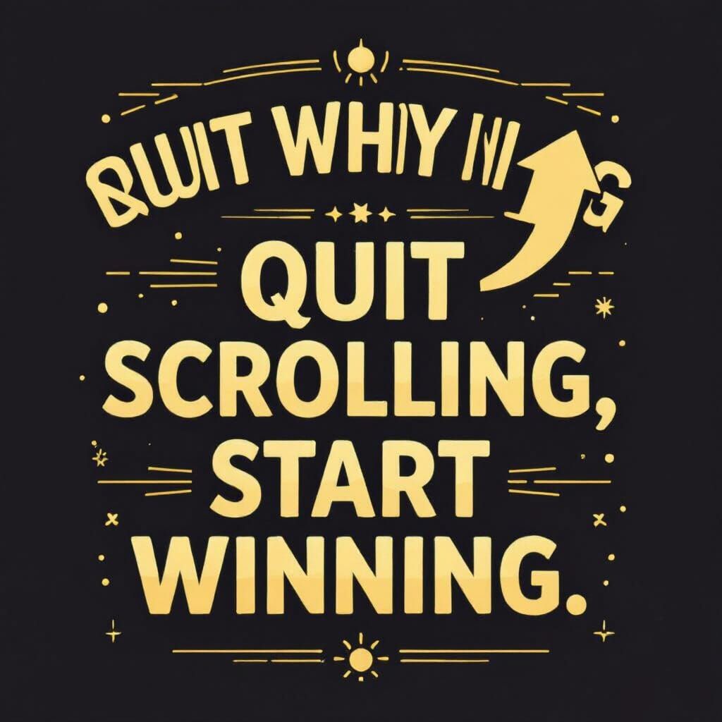 Motivational T-Shirt Design: Quit Whining, Start Winning
