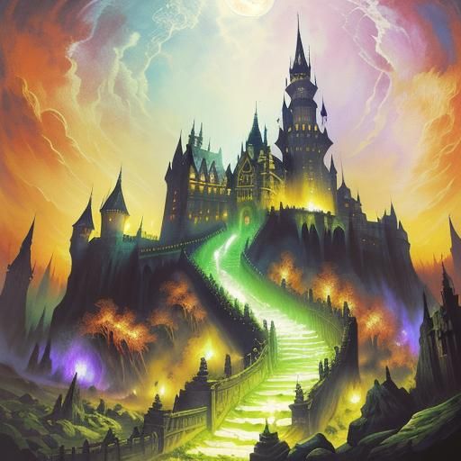 Dracula's Castle: A Horror Masterpiece in Oil and Ink